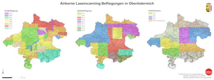 Übersicht der ALS-Befliegungen des Landes Oberösterreich